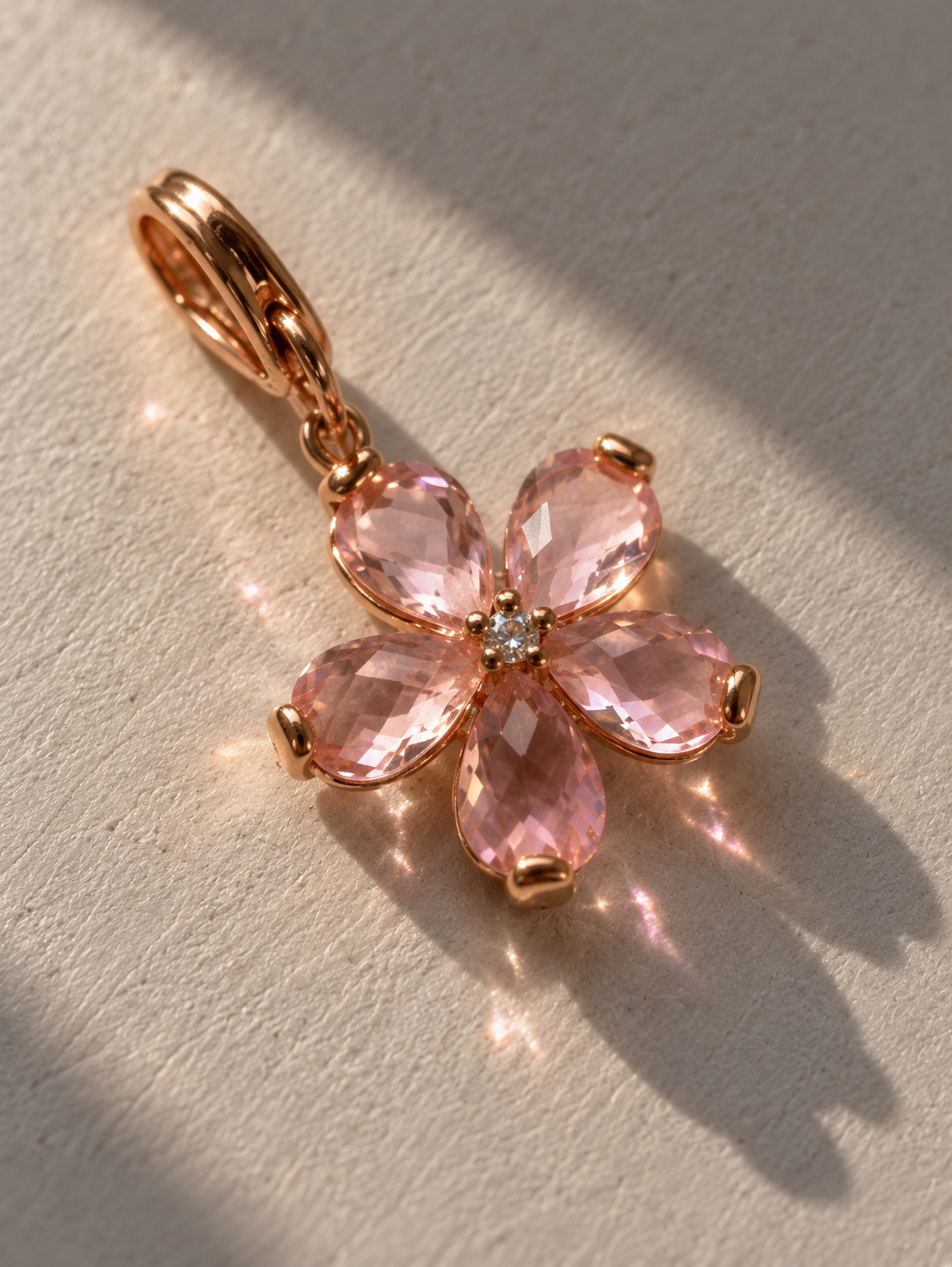 pink crystal charm, photo 3 of 5