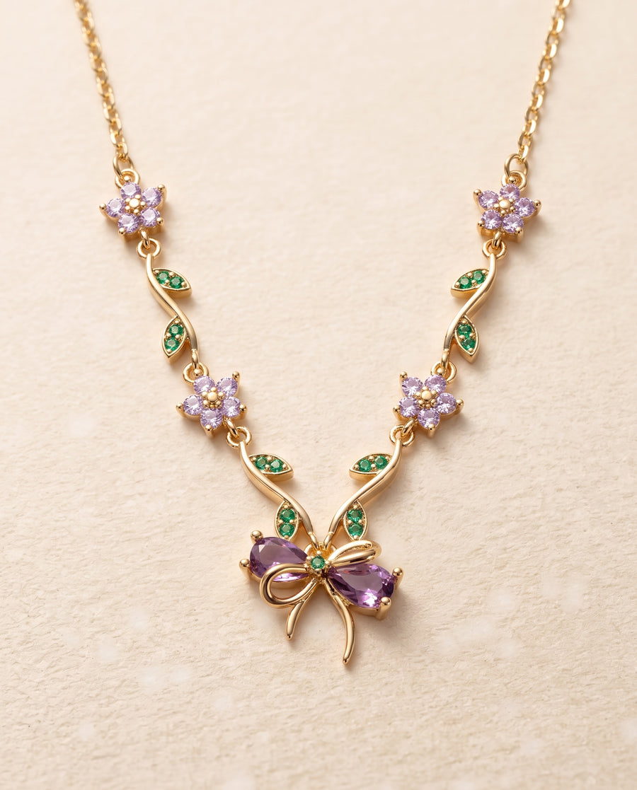bow & blossom necklace