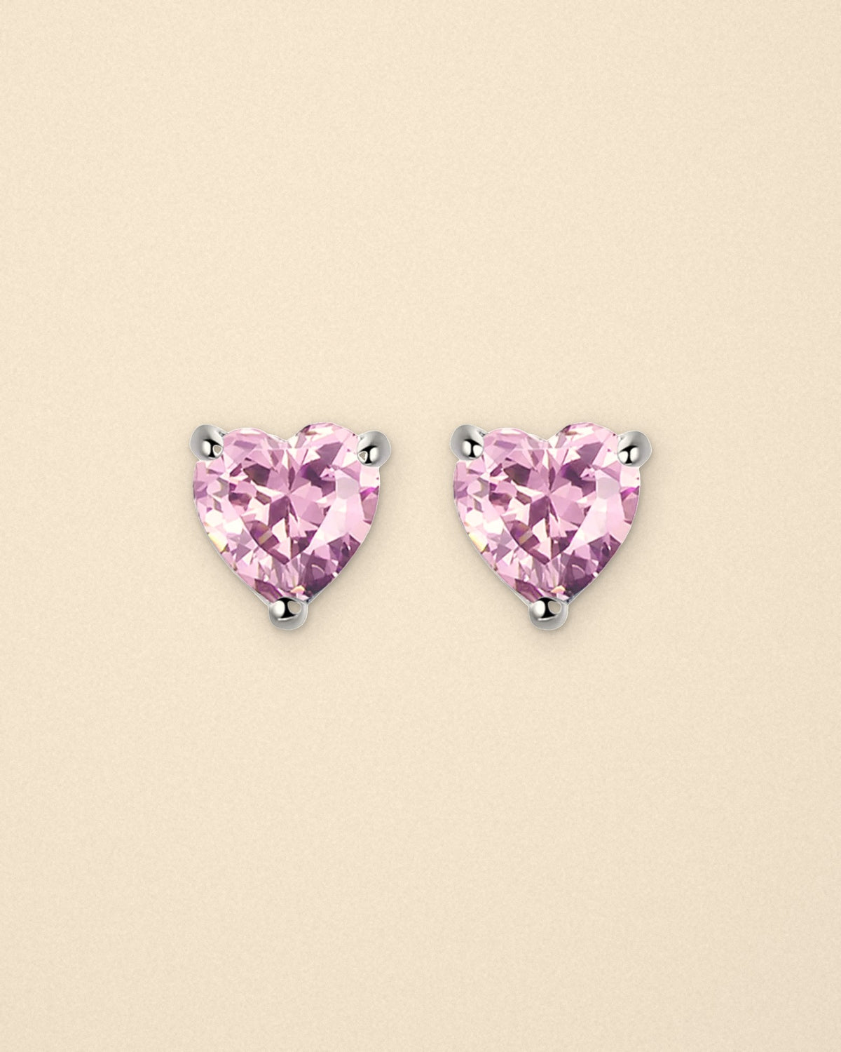 tiny pink heart stud earrings
